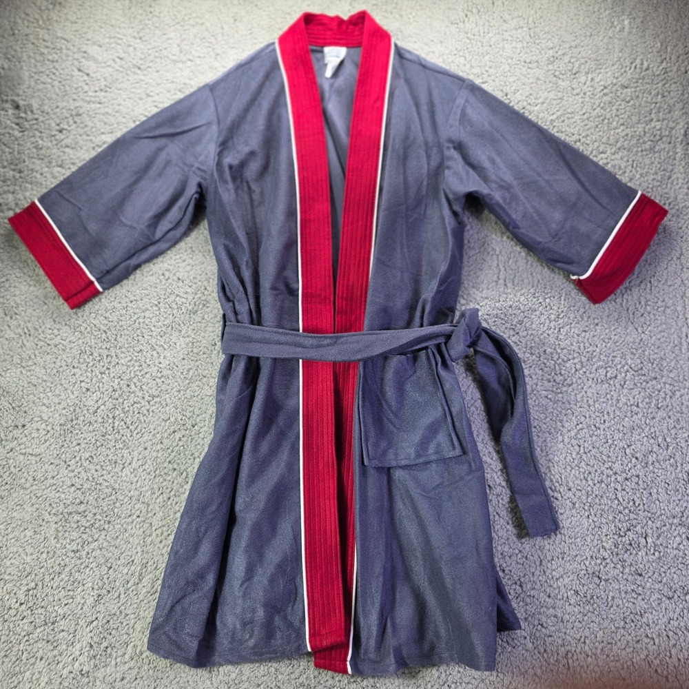 Bryan Edwards Kids Robe Navy Blue Red Contrast Trim Size 12-14 USA Vintage
